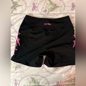 Kill Crew Black Bike Shorts with Pink Star Trim
